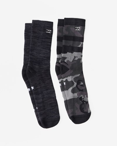 Billabong 2-Pack Camo Crew Socks Negras | VJDRNZ279