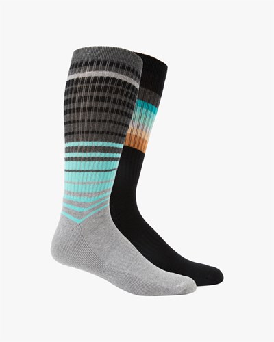 Billabong 2 Pack Faded Stripe Crew Socks Negras | VISLKY263