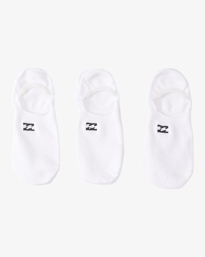 Billabong 3-Pack Core No-Show Socks Blancas | HXKSDE421