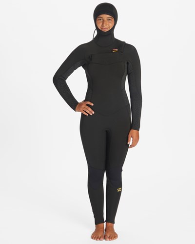 Billabong 5/4 Synergy Encapuchado Chest Zip Full Wetsuit Negras | ONDPWY136