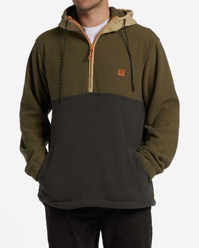 Billabong A/Div Boundary Encapuchado Half-Zip Pullover Military | AXMBZQ709