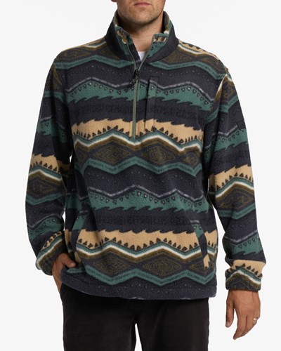 Billabong A/Div Boundary Half-Zip Mock Neck Pullover Evergreen | AVJNMR047