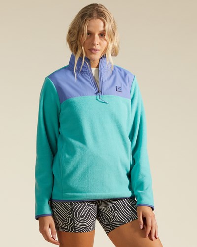 Billabong A/Div Boundary Lite Half-Zip Mock Neck Sweatshirt Seagreen | RXNVBQ315