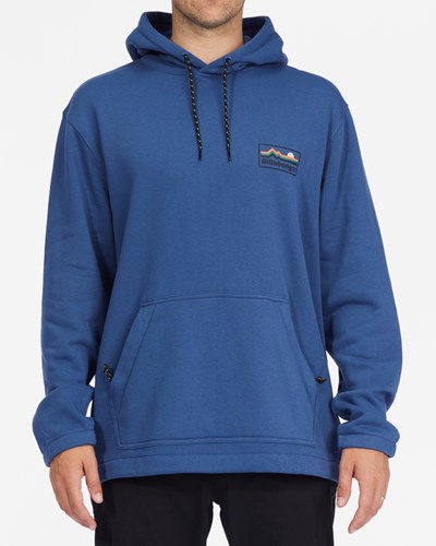 Billabong A/Div Compass Pullover Hoodie Washed Denim | NQPOGB978