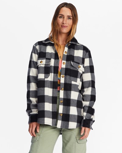 Billabong A/Div Forge Fleece Flannel Shacket White/Black | KIDGVC863