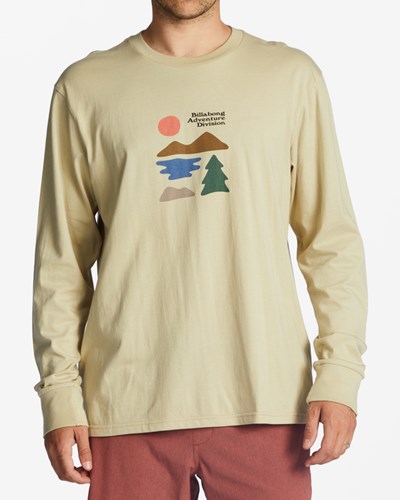 Billabong A/Div Icons Long Sleeve T-Shirt Kaki | DTQHJG594