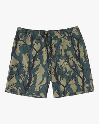 Billabong A/Div Surftrek Elastic Cintura Shorts 17" Verde Oliva Camuflaje | BYOXSC549