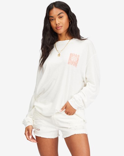 Billabong A Rose Is A Rose Long Sleeve T-Shirt Salt Crystal | OBUMIZ693