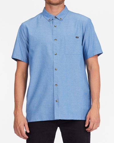 Billabong All Day Organic Corta Sleeve Shirt Azules | RHWITN839