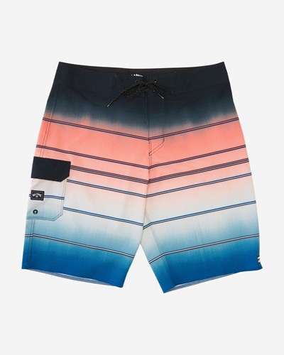 Billabong All Day Stripe Pro Boardshorts 18" Rojas Blancas Azules | GPUKIZ173