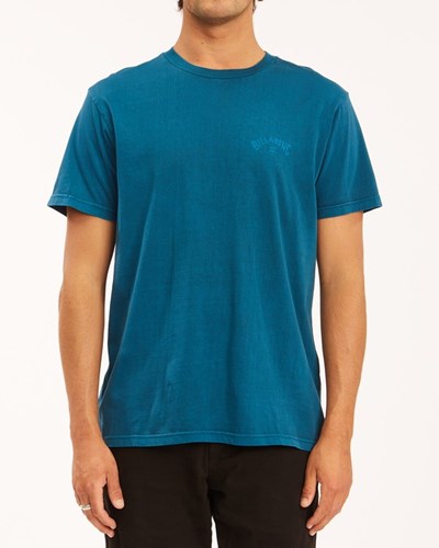 Billabong Arch Wave Washed Corta Sleeve T-Shirt Azul Marino | AGVBUM542