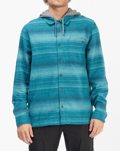 Billabong Baja Cali Encapuchado Flannel Shirt Verde Menta | GVUNIL315