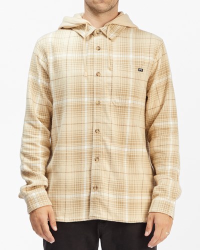 Billabong Baja Cali Encapuchado Flannel Shirt Oatmeal Heather | NXEMUC943