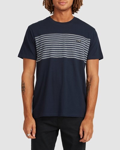 Billabong Banded Die Cut Corta Sleeve T-Shirt Azul Marino | QVICXL792