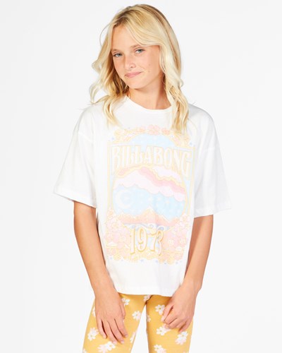 Billabong Believe In Magic Boyfriend T-Shirt Salt Crystal | XZKVBW406