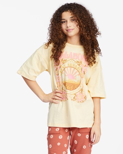 Billabong Best Sunshine Estampadas Boyfriend T-Shirt Buttermilk | JPHAUZ340