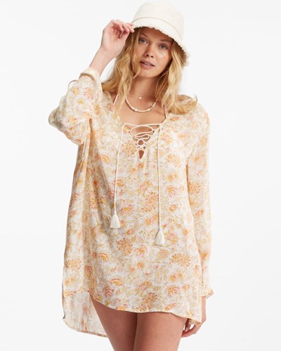 Billabong Blue Skies Gauze Beach Cover-Up White/Multi | ZDFXST527