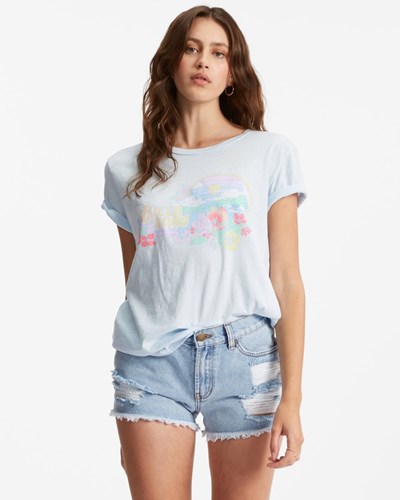 Billabong Coastal Dreamer Boyfriend T-Shirt Morning Sky | AIORDE295