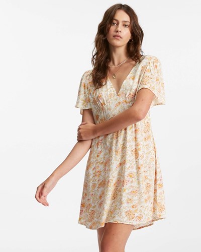 Billabong Corta And Sweet Mini Vestido White/Multi | BFKNJL601