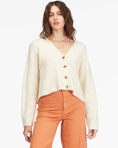 Billabong Corta N Sweet Cropped Cardigan Sueter Blancas | ZSMOKU194