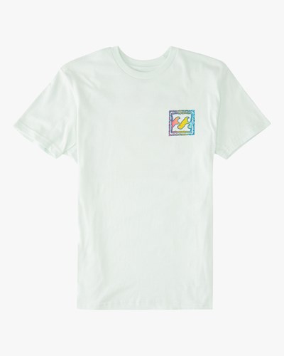 Billabong Crayon Wave Corta Sleeve T-Shirt Seaglass | RQDGCW423