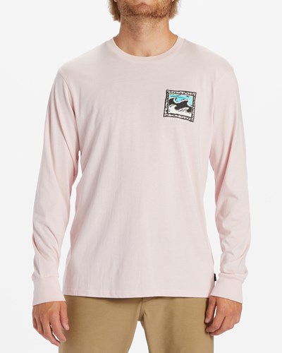 Billabong Crayon Wave Long Sleeve T-Shirt Rosas | EHRCDF814