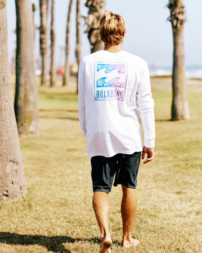 Billabong Crayon Wave Long Sleeve T-Shirt Blancas | OAHQCT406