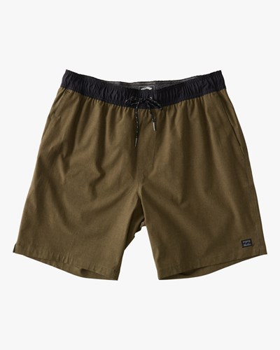 Billabong Crossfire Elastic Cintura Submersible Shorts 18" Military | FLRJZE678