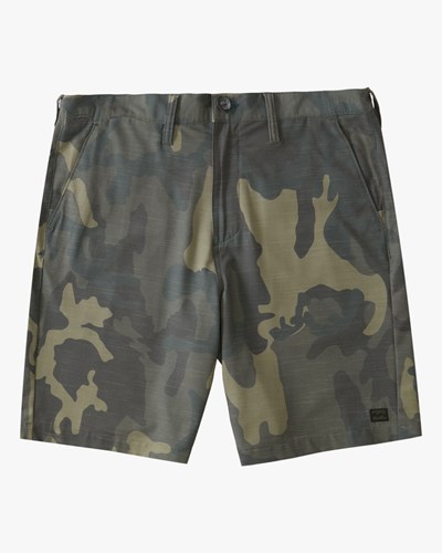 Billabong Crossfire Slub Camo Submersible Shorts 21" Verde Camuflaje | PLNCXT137