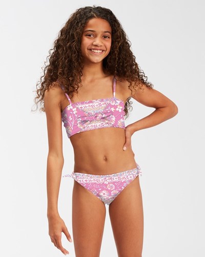 Billabong Day Dreamer Knot Bandeau Bikini Set Rosas | MBPSQD704