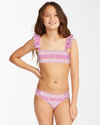 Billabong Day Dreamer Ruffle Bikini Set Rosas | FNUMCO480