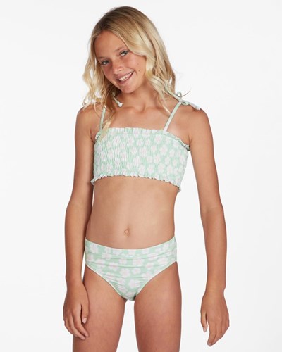 Billabong Ditsy Love Smocked Top Bikini Set Honey Dew | PCXWUI054