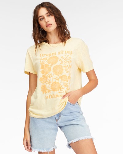 Billabong Dream All Day Boyfriend T-Shirt Buttermilk | NQILXE107