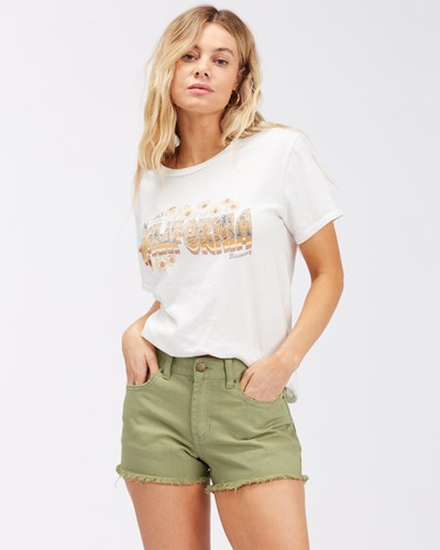 Billabong Drift Away Frayed Shorts Avocado | IFNYOU963