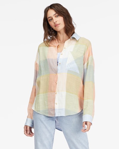 Billabong Easy Breezy Long Sleeve Button-Up Shirt Multi | LQWKSE583