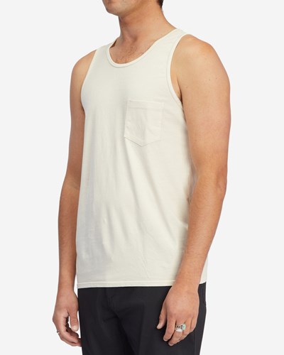 Billabong Essential Wave Washed Pocket Tank Top Bone | HAUBJO471