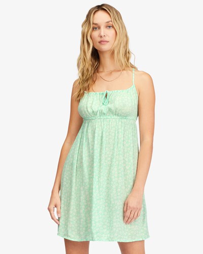 Billabong Feelin Blue Mini Slip Vestido Verde Menta | DZJERY954