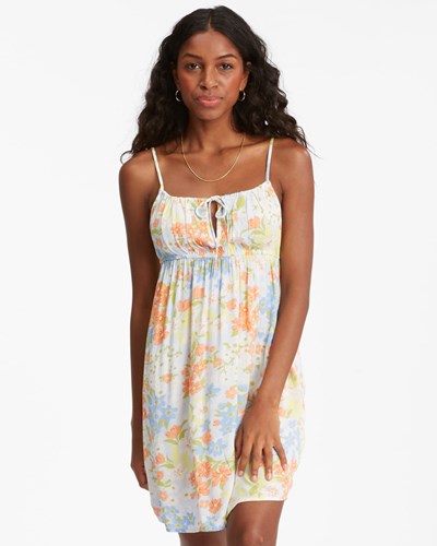 Billabong Feelin Blue Mini Slip Vestido White/Multi | FUNTEY820