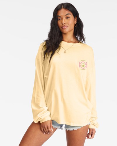 Billabong Free Your Mind Long Sleeve T-Shirt Buttermilk | HOSNMP015