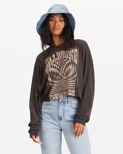 Billabong Go With The Flow Cropped Long Sleeve T-Shirt Negras | CJYKAH824