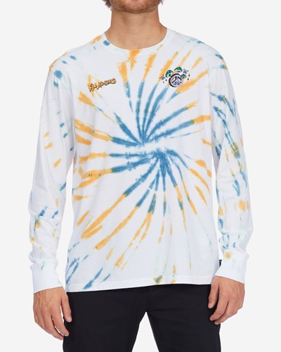 Billabong Grow Tie-Dye Organic Long Sleeve T-Shirt Blancas | TCBMDL974