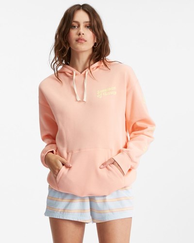 Billabong Hello Summer Pullover Hoodie Peach Pit | JTSYEP048