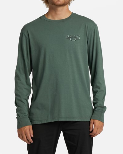 Billabong Heritage Wave Washed Long Sleeve T-Shirt Cypress | ARNYGB830