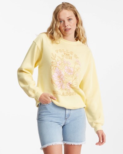 Billabong Home Sweet Home Crewneck Sweatshirt Pineapple | DGQEIR816