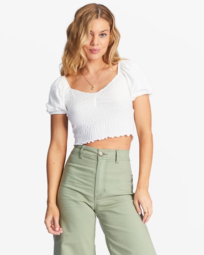 Billabong It's Love Fitted Knit Top Salt Crystal | CJFURY167