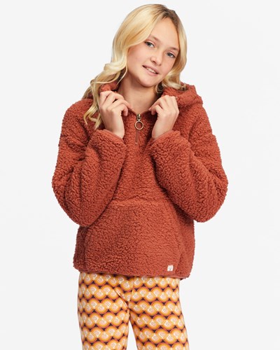 Billabong Just In Time Half-Zip Pullover Sweatshirt Chocolate | NAWMUZ876