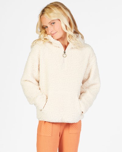 Billabong Just In Time Half-Zip Pullover Sweatshirt Blancas | OHYGAQ642