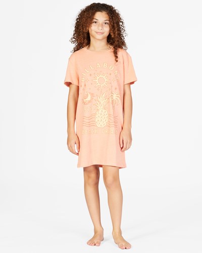 Billabong Keep It Beachy T-Shirt Vestido Pretty Peach | ISLYRM481