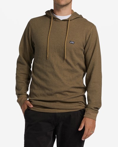 Billabong Keystone Pullover Thermal Hoodie Gravel | TZUIVF617