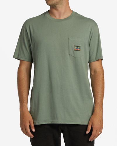 Billabong Labels Pocket T-Shirt Sage | WGFPJC354